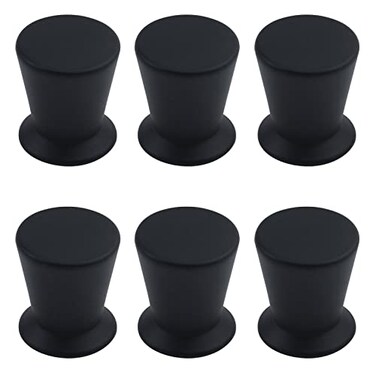 Antrader 34in Diameter Matte Black Cabinet Round Knob Wood Case Drawer Simple Cabinet Upgrade Pull Handle with Mounting Screws6Pack