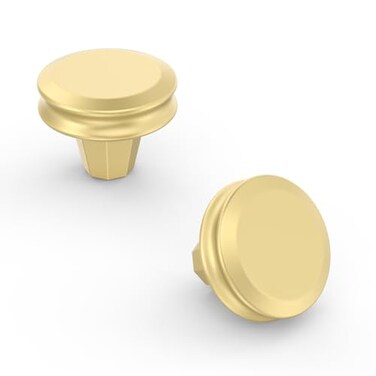 Asidrama 10 Pack Brushed Gold Kitchen Cabinet Knobs Drawer Knobs Cabinet Hardware Zinc Knobs for Dresser Drawers
