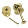 AUXBC Mini Round Solid Brass Knobs 12 Inch 14mm Diameter Antique Metal Cabinet Drawer Pulls Modern Kitchen Dresser Handle Knobs for Kitchen Jewelry Box with Screws Polished Brass 4PCS
