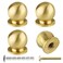 AUXBC Mini Round Solid Brass Knobs 34 Inch 19mm Diameter Antique Metal Cabinet Drawer Pulls Modern Kitchen Dresser Handle Knobs for Kitchen Jewelry Box with Screws Brushed Gold 4PCS