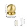 AUXBC Mini Round Solid Brass Knobs 34 Inch 19mm Diameter Antique Metal Cabinet Drawer Pulls Modern Kitchen Dresser Handle Knobs for Kitchen Jewelry Box with Screws Brushed Gold 4PCS