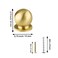 AUXBC Mini Round Solid Brass Knobs 34 Inch 19mm Diameter Antique Metal Cabinet Drawer Pulls Modern Kitchen Dresser Handle Knobs for Kitchen Jewelry Box with Screws Brushed Gold 4PCS