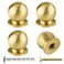 AUXBC Mini Round Solid Brass Knobs 34 Inch 19mm Diameter Antique Metal Cabinet Drawer Pulls Modern Kitchen Dresser Handle Knobs for Kitchen Jewelry Box with Screws Brushed Gold 4PCS