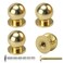 AUXBC Mini Round Solid Brass Knobs 58 Inch 16mm Diameter Antique Metal Cabinet Drawer Pulls Modern Kitchen Dresser Handle Knobs for Kitchen Jewelry Box with Screws Polished Brass 4PCS