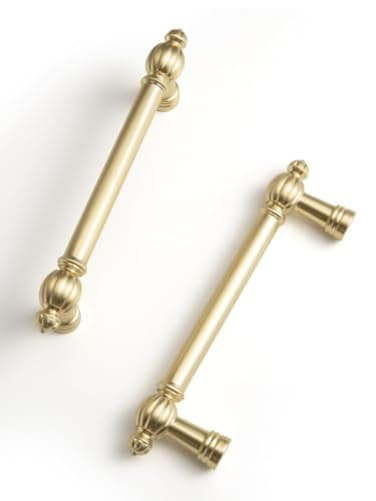 BEILEIOU Brushed Gold Zinc Alloy Cabinet Pulls 33496mm Hole Center Classic Vintage Drawer HandlesKitchen Cupboard Bathroom Dresser Cabinet Hardware Handles