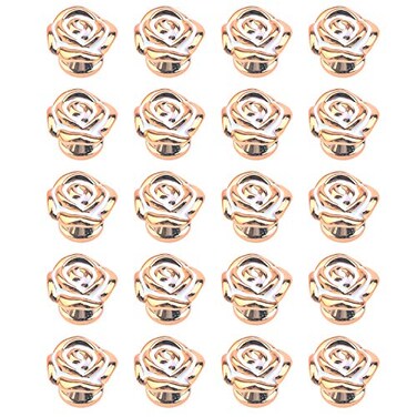 Bitray 20PCS Rose Pulls Cabinet Knobs Flower Drawer Knobs Pull Handles