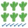 Bitray 6 PCS Cactus Shape Ceramic Drawer Pulls Handles for Dresser Cupboard Wardrobe Cabinet Bathroom Kitchen Knobs Green