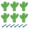 Bitray 6 PCS Cactus Shape Ceramic Drawer Pulls Handles for Dresser Cupboard Wardrobe Cabinet Bathroom Kitchen Knobs Green