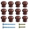 bociloy 12Pcs 1 Round Wooden Drawer Knobs Finished Mushroom Shape Cabinet Pulls Handles Natural Wood Dresser Knobs for Kitchen Cupboard Furniture Wardrobe Brown