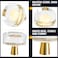 BokWin 4 Pcs 114 Inch Gold Crystal KnobsGlass Brass Crystal Door KnobGeometric Drawer Knobs Pull Handle for Cabinet Dresser Furniture Cupboard Wardrobe Hardware Round