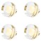 BokWin 4 Pcs 114 Inch Gold Crystal KnobsGlass Brass Crystal Door KnobGeometric Drawer Knobs Pull Handle for Cabinet Dresser Furniture Cupboard Wardrobe Hardware Round