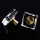 BokWin 8 Pcs Gold Crystal KnobsGlass Brass Crystal Door KnobGeometric Drawer Knobs Pull Handle for Cabinet Dresser Furniture Cupboard Wardrobe HardwareSquare