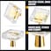 BokWin 8 Pcs Gold Crystal KnobsGlass Brass Crystal Door KnobGeometric Drawer Knobs Pull Handle for Cabinet Dresser Furniture Cupboard Wardrobe HardwareSquare