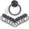 Bonsicoky 12Pcs Round Ring Drawer Pulls Matte Black Ring Handle Knobs for Cabinet Drawer Dresser Cupboard Wardrobe Single Hole