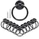 Bonsicoky 12Pcs Round Ring Drawer Pulls Matte Black Ring Handle Knobs for Cabinet Drawer Dresser Cupboard Wardrobe Single Hole