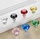 Boxonly 2Pcs Green Crystal Cabinet Door Knobs 40mm Cupboard Dresser Drawer Flat Diamond Pull Handles with M4x22mm Screws