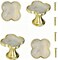 Brosay 4 Pcs Clover Cabinet Knobs FourLeaf Drawer Handles Zinc Alloy Flower Drawer Pulls Gold Vintage Knobs with Screws for Kitchen Wardrobe Bathroom Office Ink