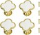Brosay 4 Pcs Clover Cabinet Knobs FourLeaf Drawer Handles Zinc Alloy Flower Drawer Pulls Gold Vintage Knobs with Screws for Kitchen Wardrobe Bathroom OfficeSnowflake White