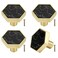 Brosay 4 Pcs Hexagon Cabinet Knobs Zinc Alloy Drawer Pulls with Screws for Kitchen Bathroom Office Marble Closet Door Dresser Drawers Knobs Black