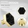 Brosay 4 Pcs Hexagon Cabinet Knobs Zinc Alloy Drawer Pulls with Screws for Kitchen Bathroom Office Marble Closet Door Dresser Drawers Knobs Black