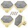 Brosay 4 Pcs Hexagon Cabinet Knobs Zinc Alloy Drawer Pulls with Screws for Kitchen Bathroom Office Marble Closet Door Dresser Drawers KnobsGrey