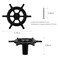 Brosay Ship Rudder Knobs Nautical Wheel Cabinet Drawer Pulls Beach Themed Coastal Drawer Knobs for Furniture Wardrobe Cupboard Decorative Single Hole Handles 4 Pcs Black
