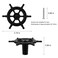 Brosay Ship Rudder Knobs Nautical Wheel Cabinet Drawer Pulls Beach Themed Coastal Drawer Knobs for Furniture Wardrobe Cupboard Decorative Single Hole Handles 4 Pcs Black