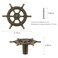 Brosay Ship Rudder Knobs Nautical Wheel Cabinet Drawer Pulls Beach Themed Coastal Drawer Knobs for Furniture Wardrobe Cupboard Decorative Single Hole Handles 4 Pcs Bronze