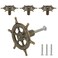Brosay Ship Rudder Knobs Nautical Wheel Cabinet Drawer Pulls Beach Themed Coastal Drawer Knobs for Furniture Wardrobe Cupboard Decorative Single Hole Handles 4 Pcs Bronze