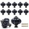 Cionyce 12 Pack Black Pumpkin Knobs Ceramic Cabinet Knobs for Retro Dresser Vintage Drawer Pulls