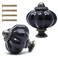 Cionyce 12 Pack Black Pumpkin Knobs Ceramic Cabinet Knobs for Retro Dresser Vintage Drawer Pulls