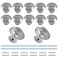 Cionyce 12 Pcs Silver Cabinet Knobs Metal Drawer Knobs Round Dresser Handle Knobs 118 Diameter Kitchen Cabinet Knobs Hardwarewith Mounting Screws