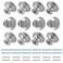 Cionyce 12 Pcs Silver Cabinet Knobs Metal Drawer Knobs Round Dresser Handle Knobs 118 Diameter Kitchen Cabinet Knobs Hardwarewith Mounting Screws