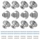 Cionyce 12 Pcs Silver Cabinet Knobs Metal Drawer Knobs Round Dresser Handle Knobs 118 Diameter Kitchen Cabinet Knobs Hardwarewith Mounting Screws