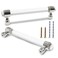 Cionyce 2 Pack Acrylic Drawer Pulls Silver Cabinet Handles 5 Hole Centers T Bar Cabinet Pulls Lucite Cabinet Knobs for Dresser Drawers Kitchen Cupboard 594 Overall Length