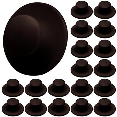 Cionyce 20 Pcs SelfStick Kitchen Cabinet Knobs Adhesive Drawer Handles Mini Auxiliary Pulls Helper Stick Knobs for Cabinet Dresser Wardrobe Dark Coffee