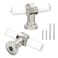Cionyce 5 Pack Acrylic Kitchen Cabinet Handles Knobs Brushed Nickel Drawer Knobs T Bar Silver Cabinet Pulls for Dresser Drawers Cupboard Wardrobe 238 Overall Length
