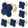 Cionyce 6 Pack Clover Cabinet Knobs Zinc Alloy Single Hole PullsFourLeaf Clover Drawer Handles for DresserWardrobeVanity6pcsBlue