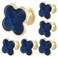 Cionyce 6 Pack Clover Cabinet Knobs Zinc Alloy Single Hole PullsFourLeaf Clover Drawer Handles for DresserWardrobeVanity6pcsBlue