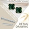 Cionyce 6 Pack Clover Cabinet Knobs Zinc Alloy Single Hole PullsFourLeaf Clover Drawer Handles for DresserWardrobeVanity6pcsGreen