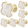 Cionyce 6 Pack Clover Cabinet Knobs Zinc Alloy Single Hole PullsFourLeaf Clover Drawer Handles for DresserWardrobeVanity6pcsWhite