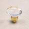CLCTK 4 Pack Glass Cabinet Knobs and Pulls Oval Crystal Knobs for Dresser Drawers Satin BrassGold Kitchen Cabinet Knobs Egg Shape