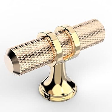 Coinkoly 10 Pack Gold Knurled Cabinet Knobs for Dresser Kitchen Cabinets Single Hole Brushed Brass Cabinet Pulls Hardware