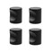 Coshar 4Pack Contemporary Cabinet Knobs Cylinder Shape Flat Black Brass Knobs with Finger Pull 58 Inch Diameter 17x21mm