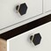 Coshar 4Pack Solid Pure Copper Knobs Drawer Knobs Handle Hexagon Shape Knob Handle BlackandGold