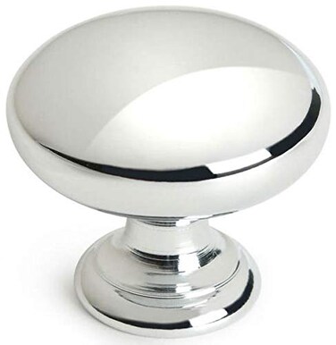Cosmas 25 Pack 4950CH Polished Chrome Round Mushroom Cabinet Knobs 114 Diameter Chrome Kitchen Bathroom Hardware Screws Included