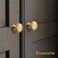 dairazan BrushedGold Drawer Cabinet Knobs 2 Pack Solid Brass Handles Hardware for Dresser Kitchen Bedroom Bathroom
