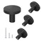 DonYoung 4 Pack Cabinet and Drawer Knobs Bifold Barn Door Handle Stylish Round Pulls for BiFolding Sliding Barn Door Kitchen Dressers Cupboard and Closets Matte Black