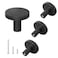 DonYoung 4 Pack Cabinet and Drawer Knobs Bifold Barn Door Handle Stylish Round Pulls for BiFolding Sliding Barn Door Kitchen Dressers Cupboard and Closets Matte Black