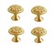 DTSFHTDAL 4PCS Vintage Brass Cabinet Knobs Gold Dresser Drawer Knobs Kitchen Cupboard Bathroom Cabinet Round Handles Pulls for Home Cabinet Hardware Knobs